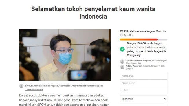 3 Fakta Petisi Dukung Dokter Richard Lee, Tembus 117 Ribu Tanda Tangan