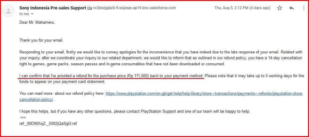 Cara Refund Pembelian Games di PSN Store
