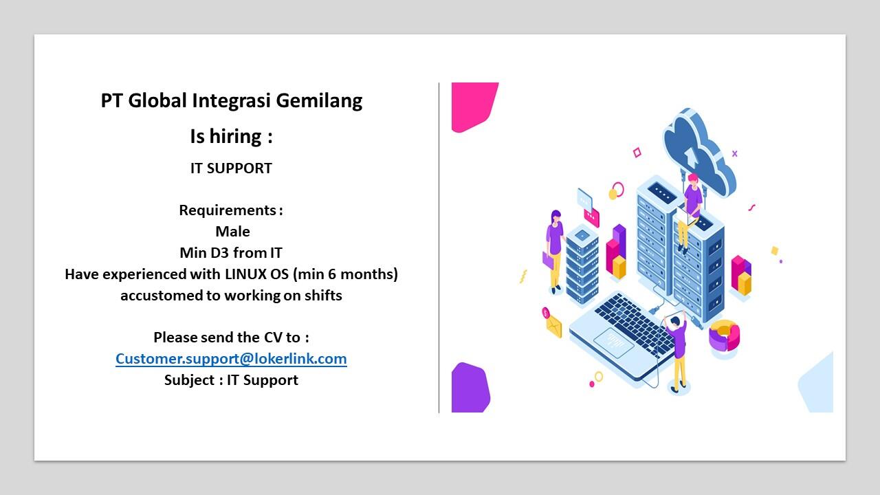 &#91; JAKARTA &#93; Lowongan Kerja IT SUPPORT
