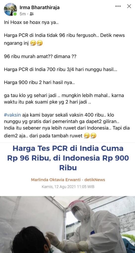 Ribut Harga PCR, Indonesia Lebih Murah Harga Tes PCR daripada Negara Besar Lainnya