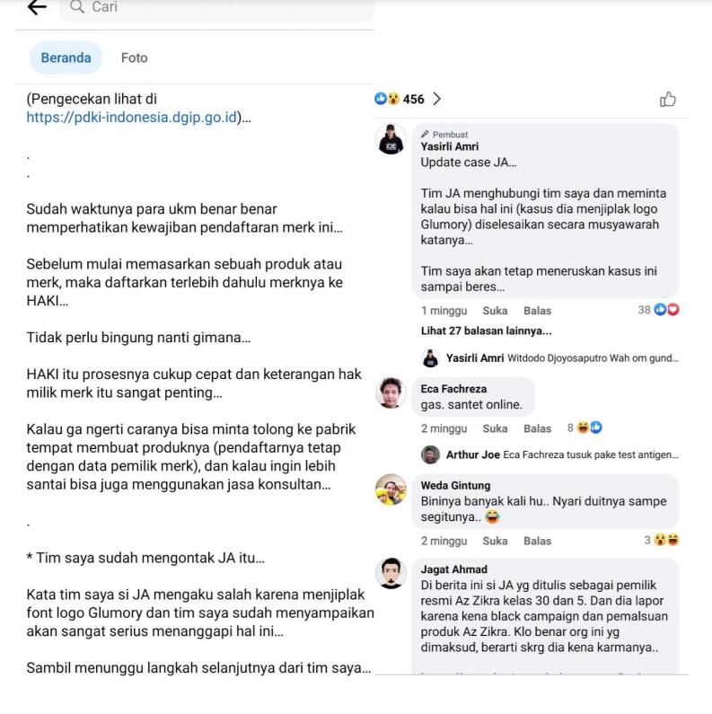 M JAFAR AUDAH, SANG PENDAFTAR MERK YG BERANI AMBIL MERK PEMILIK ASLINYA