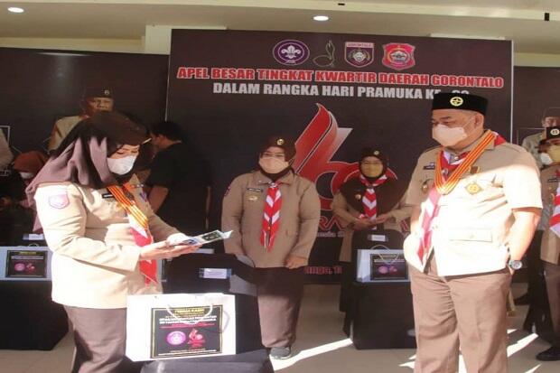 Apel Besar Hari Pramuka di Bone Bolango Meriah dan Tetap Taat Prokes