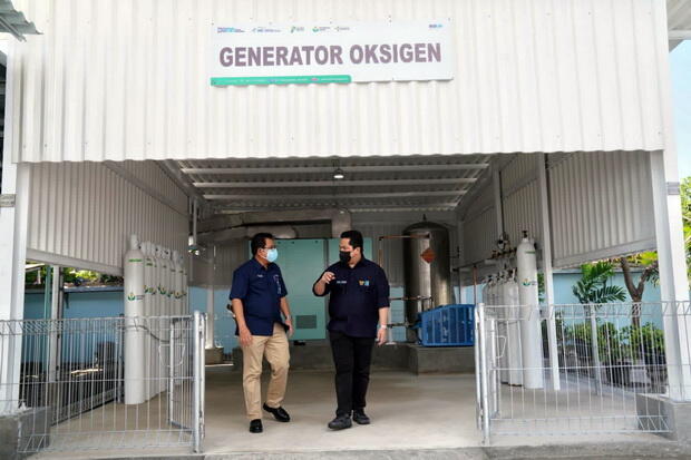 Produksi 23 Ton Oksigen Medis Per Hari, Erick Thohir Salut dengan Petrokimia Gresik