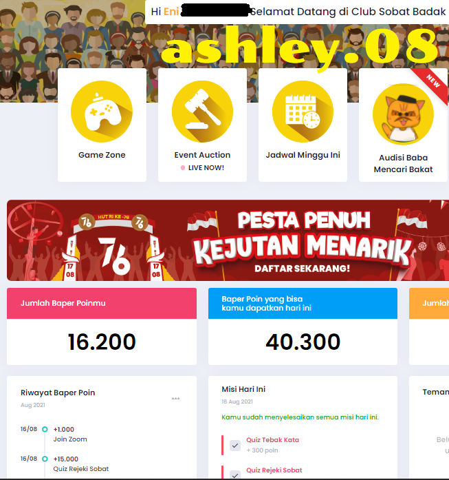 Butuh Berapa Baper Poin Sih untuk Menang Lelang di Club Sobat Badak?