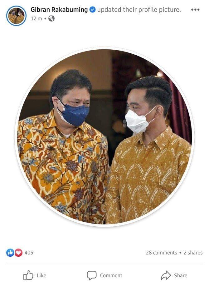 Gibran Pasang Foto Bareng Airlangga di Instagram, Apa Maknanya?