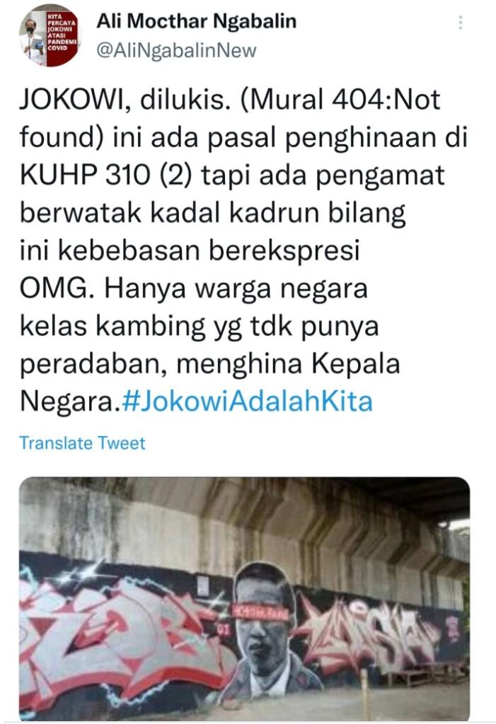 Mural Dihapus Pembungkaman, Stafsus Faldo Maldini: Pak Presiden Tidak Pernah Takut...