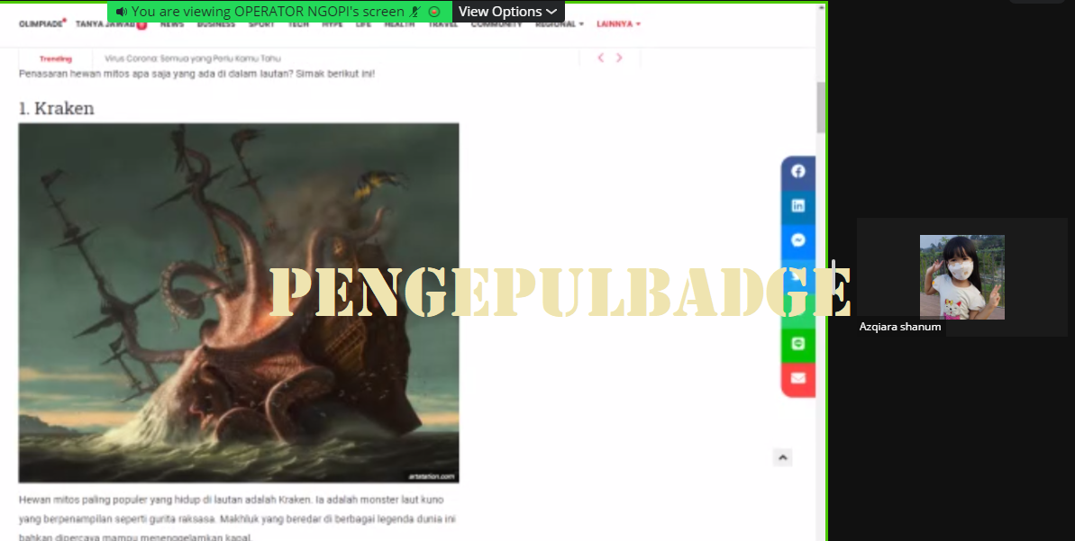 Cak Adodo Mengenalkan Monster-monster Bawah Laut di Room Ngopi CSB