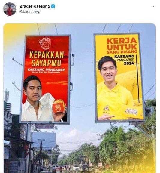 Kaesang Pasang Baliho Warna Merah dan Kuning, Sindir Puan dan Airlangga?