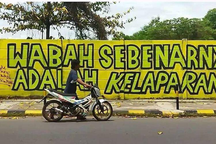 Dianggap Meresahkan, Mural &quot;Wabah Sebenarnya adalah Kelaparan&quot; Dihapus Satpol PP 