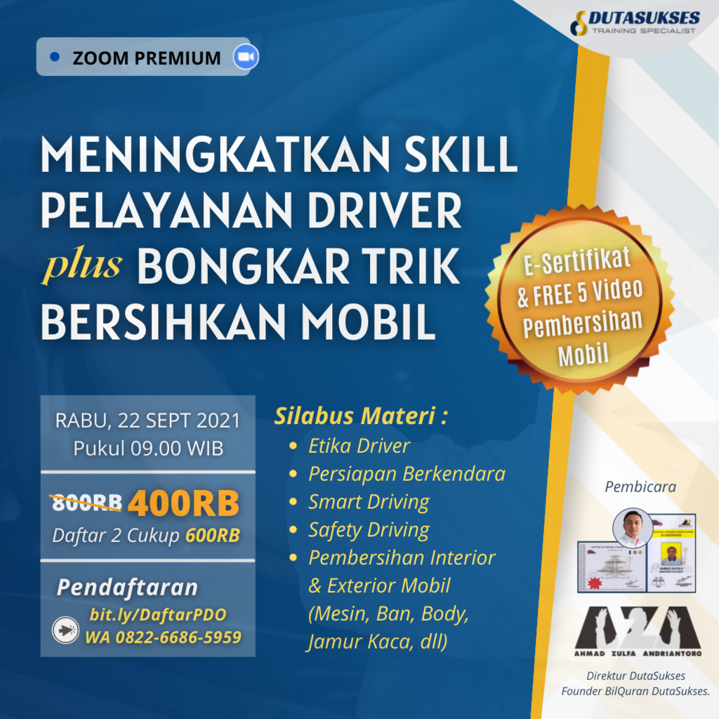 Meningkatkan Skill Pelayanan Driver Plus Bongkar Trik Bersihkan Mobil