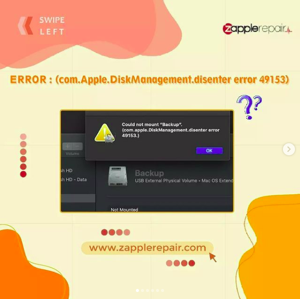 Macbook error : Could not mount disk (com.apple.DiskManagement.disenter error 49153)