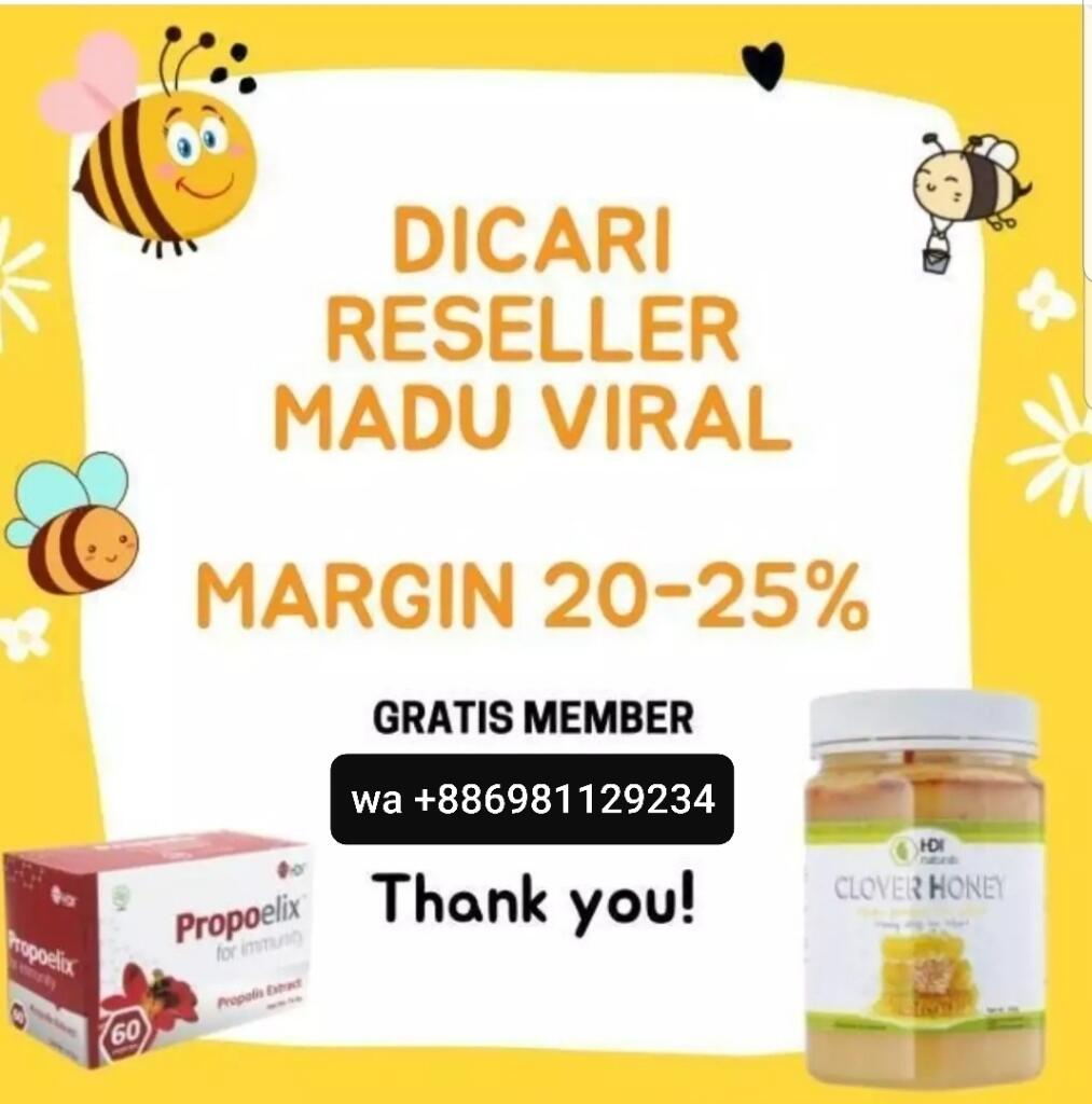 DICARI RESELLER MADU VIRAL MARGAN
20%-25% GRATIS MEMBER