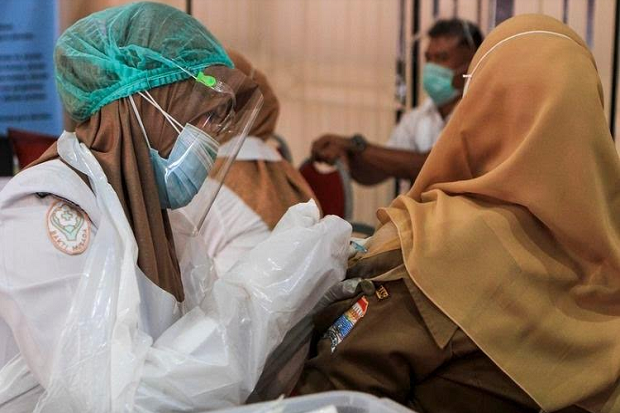 Jelang PTM, Baru 82 Persen Guru di Palembang Disuntik Vaksin