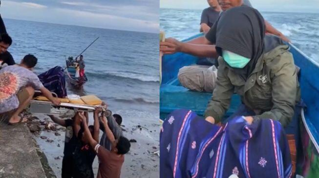 Viral Perjuangan Bidan Bantu Ibu Hamil Melahirkan di Tengah Laut, Bikin Terharu