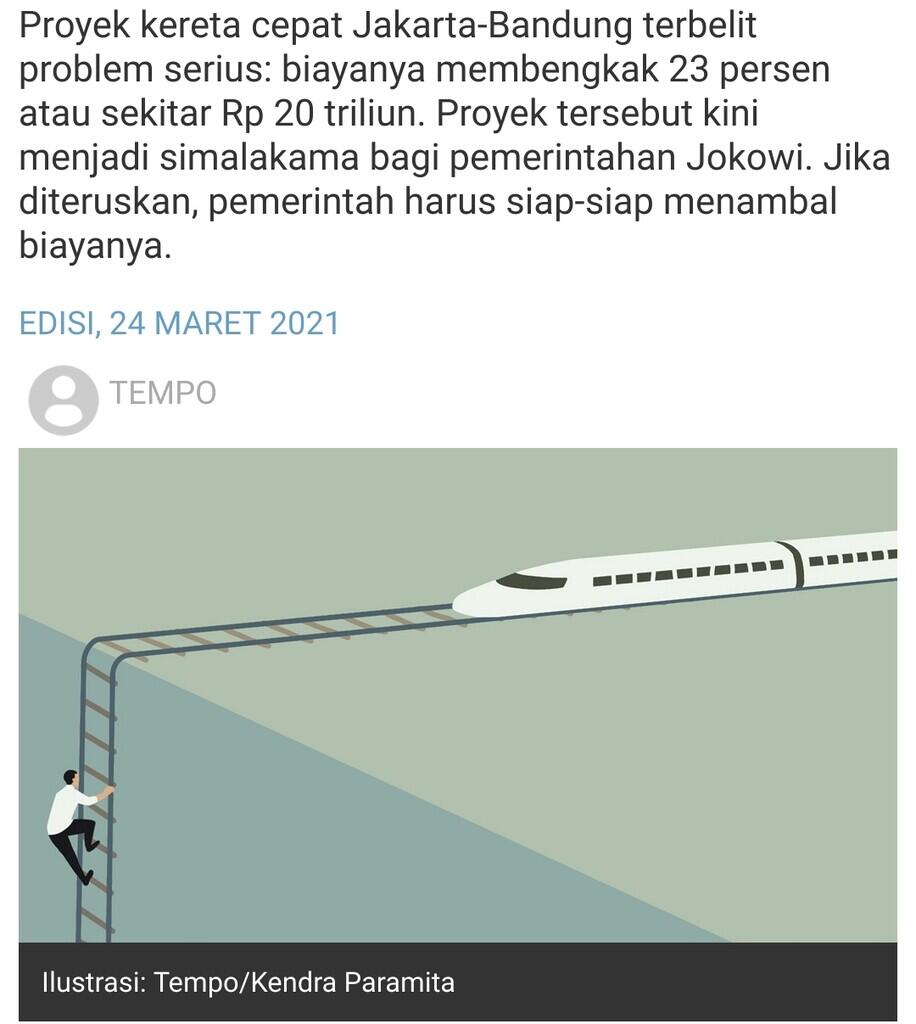 Rugi 27T, Kronologi Bengkaknya Kereta Cepat Jakarta-Bandung Jadi 113 Triliun