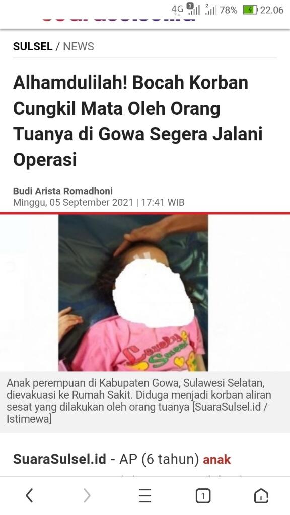 Orang Tua Congkel Mata Anak di Gowa Demi Tumbal Pesugihan