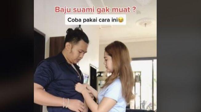 Kocak! Viral Tips Atasi Baju Suami saat Tak Muat Dipakai, Hasilnya Malah Begini