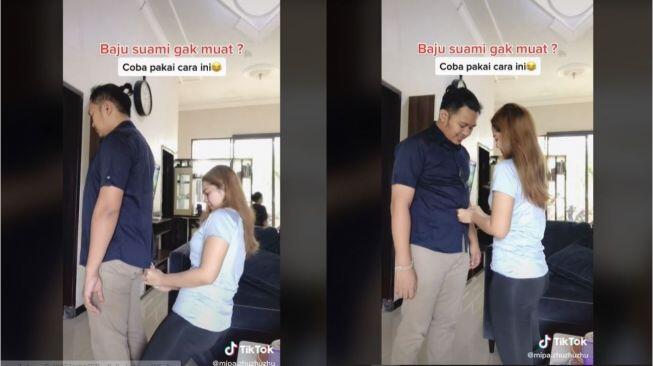 Kocak! Viral Tips Atasi Baju Suami saat Tak Muat Dipakai, Hasilnya Malah Begini