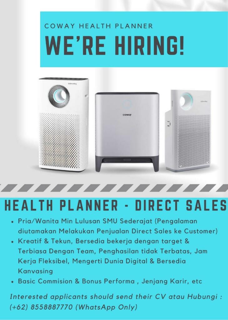 Dicari Health Planner Dengan Sistem KOMISI yang TRANSPARAN & JENJANG KARIR