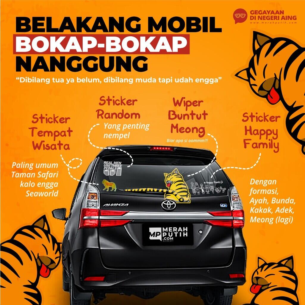 Stiker Belakang Mobil, Gegayaan Ala Bapak-Bapak Nanggung