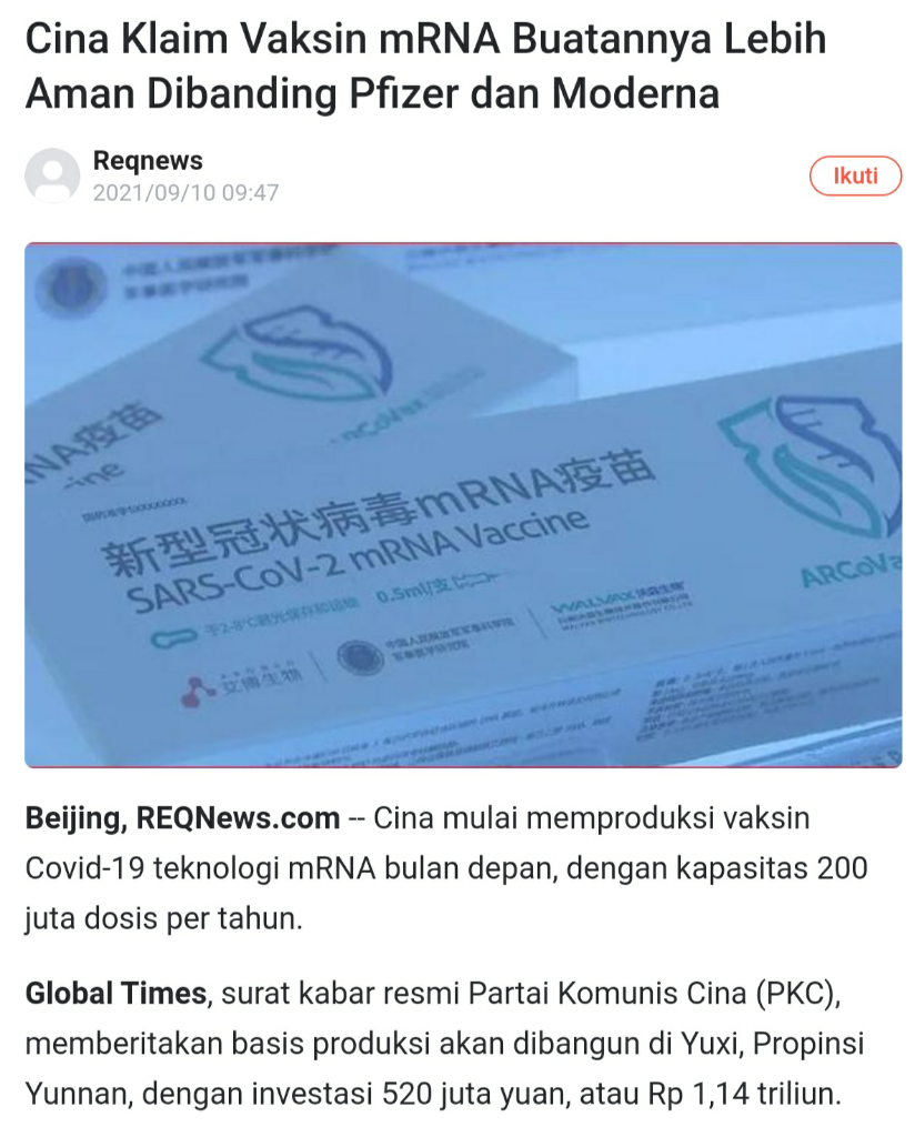 Vaksin Baru Asal China Bakal Diproduksi di RI, Luhut: Kami Dukung
