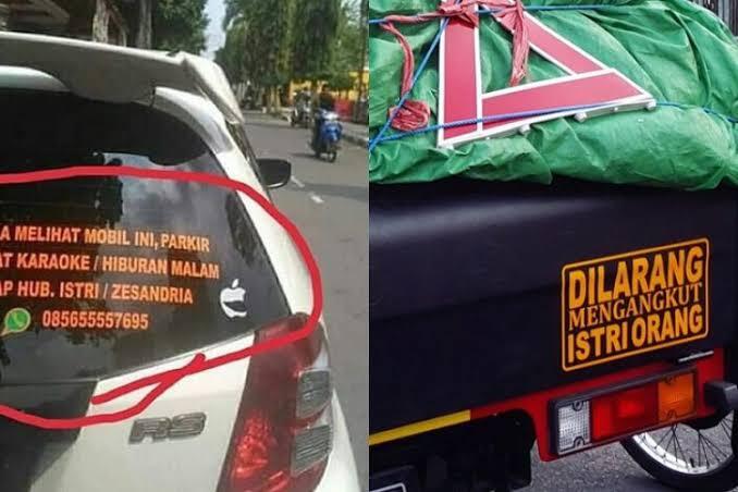 Stiker-Stiker Lucu, Penuh Pesan, dan Absurd yang Sering Menempel di Bodi Mobil