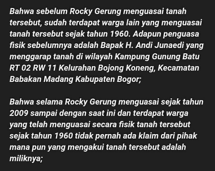 BPN Minta Sentul City Tak Sepihak Bongkar Rumah Rocky Gerung