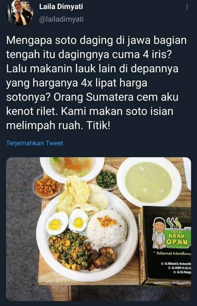 Viral, Gara Gara Kultur Makanan Berbeda, Orang Sumatra dan Jawa Perang Online!
