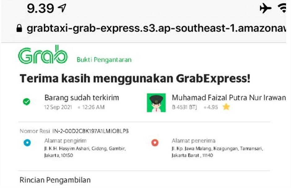 TRANSAKSI SENILAI 14.2 JUTA DI BAWA KABUR DRIVER GRAB EXPRESS DARI 11 SEPT JAM 7 