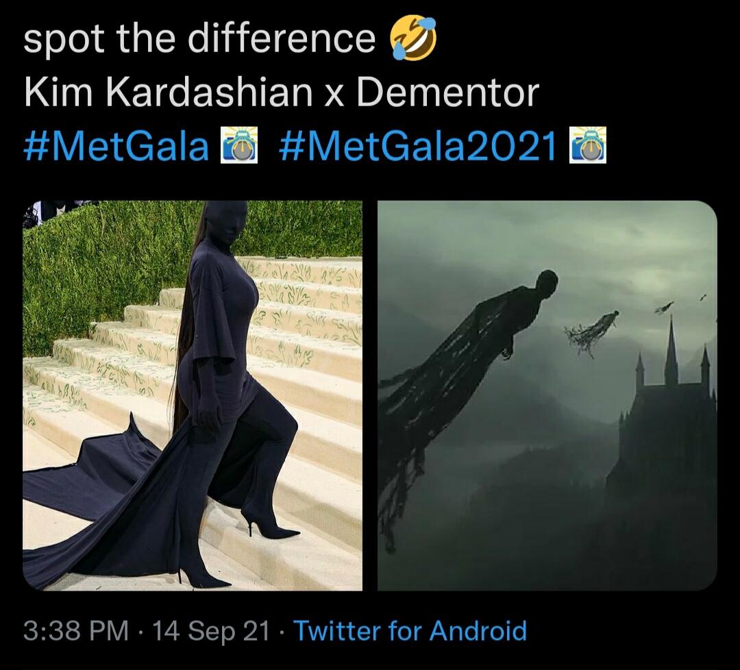 Kim Kardashian di Met Gala 2021: Balenciaga vs Dementor