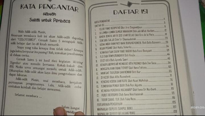 Celotehku, Buku Antologi Cerita Anak Beraroma Sains