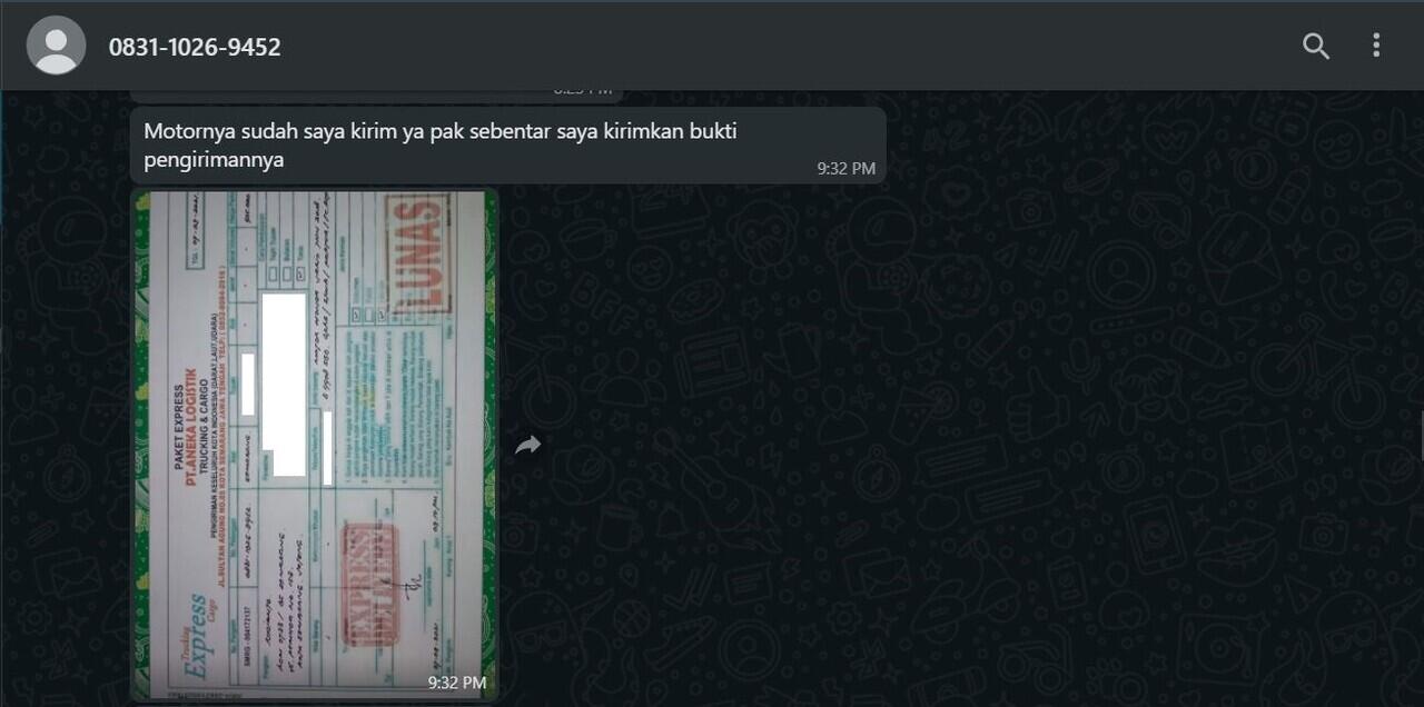 Penipuan Jual Motor Online Berkedok Anggota Militer !