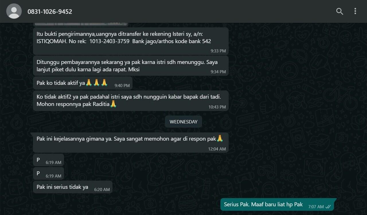 Penipuan Jual Motor Online Berkedok Anggota Militer !