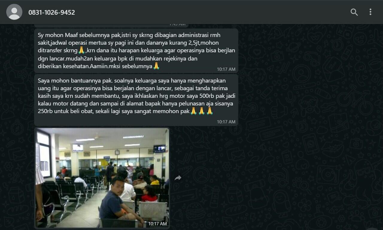 Penipuan Jual Motor Online Berkedok Anggota Militer !