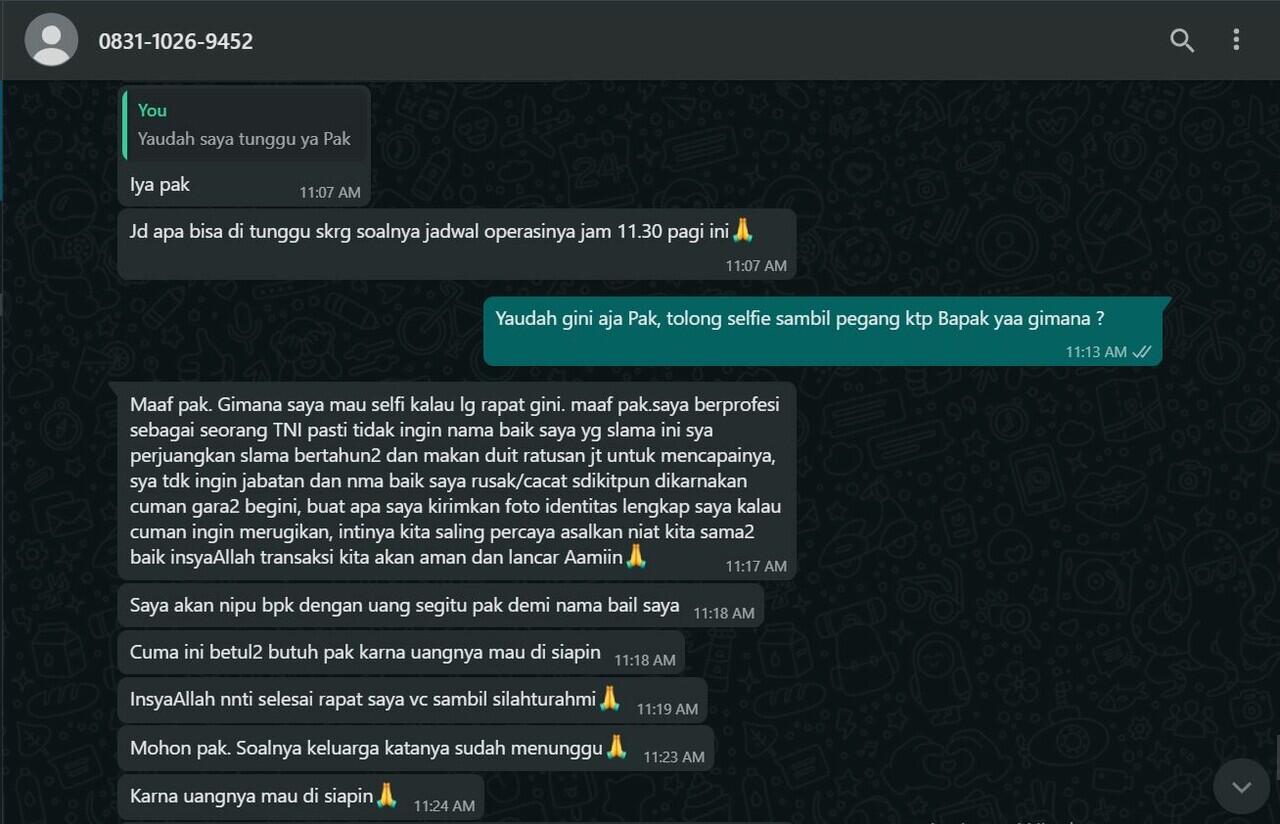 Penipuan Jual Motor Online Berkedok Anggota Militer !