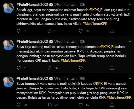 Fahri Hamzah Beri Selamat kepada KPK yang akan Pecat 57 Pegawai
