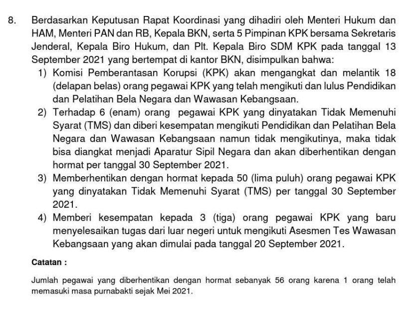 57 Pegawai KPK Dipecat Tanpa Pesangon, Giri Suprapdiono: Buruh Pabrik Saja Dapat..