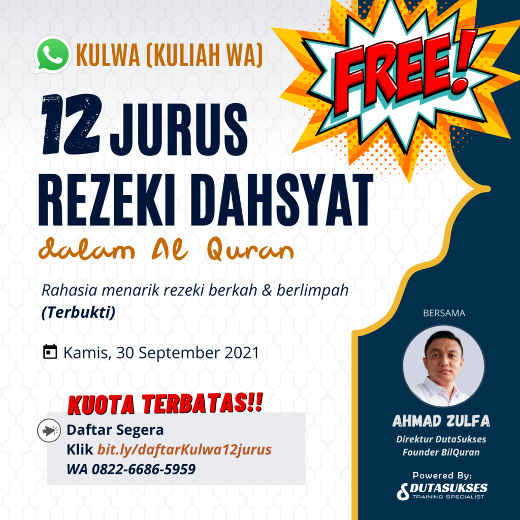 KULWA Gratiss 12 Jurus Rezeki Dahsyat dalam Al Quran