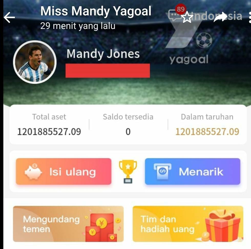 Tabel perhitungan pendapatan investasi Yagoal