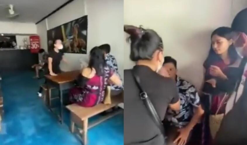 Pelakor Dilabrak Istri Sah di Tempat Makan, Auto Ngumpet di Pojokan