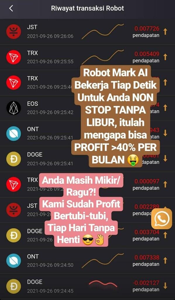 Mark Ai, Punya robot trading dengan modal kurang dari Rp.500.000 (LimaRatus Ribu)