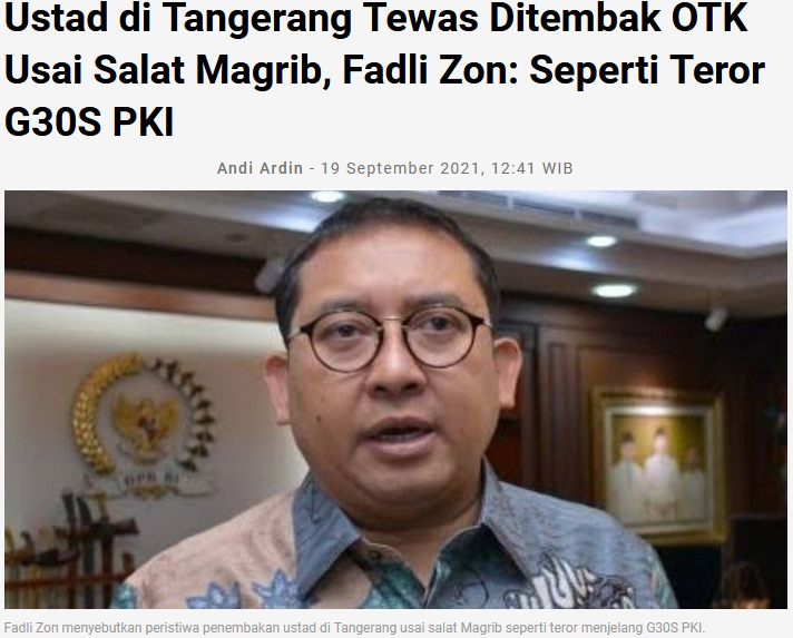 Ustadz Tewas Ditembak, Pelakunya Dituduh PKI, Ternyata Sempat Setubuhi Istri Pelaku