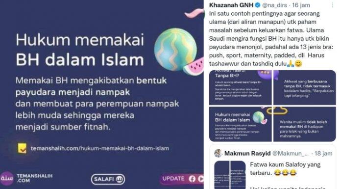 Ramai Postingan Akun Salafi Wanita Dilarang Pakai BH: Membuat Bagian Dada Menonjol 