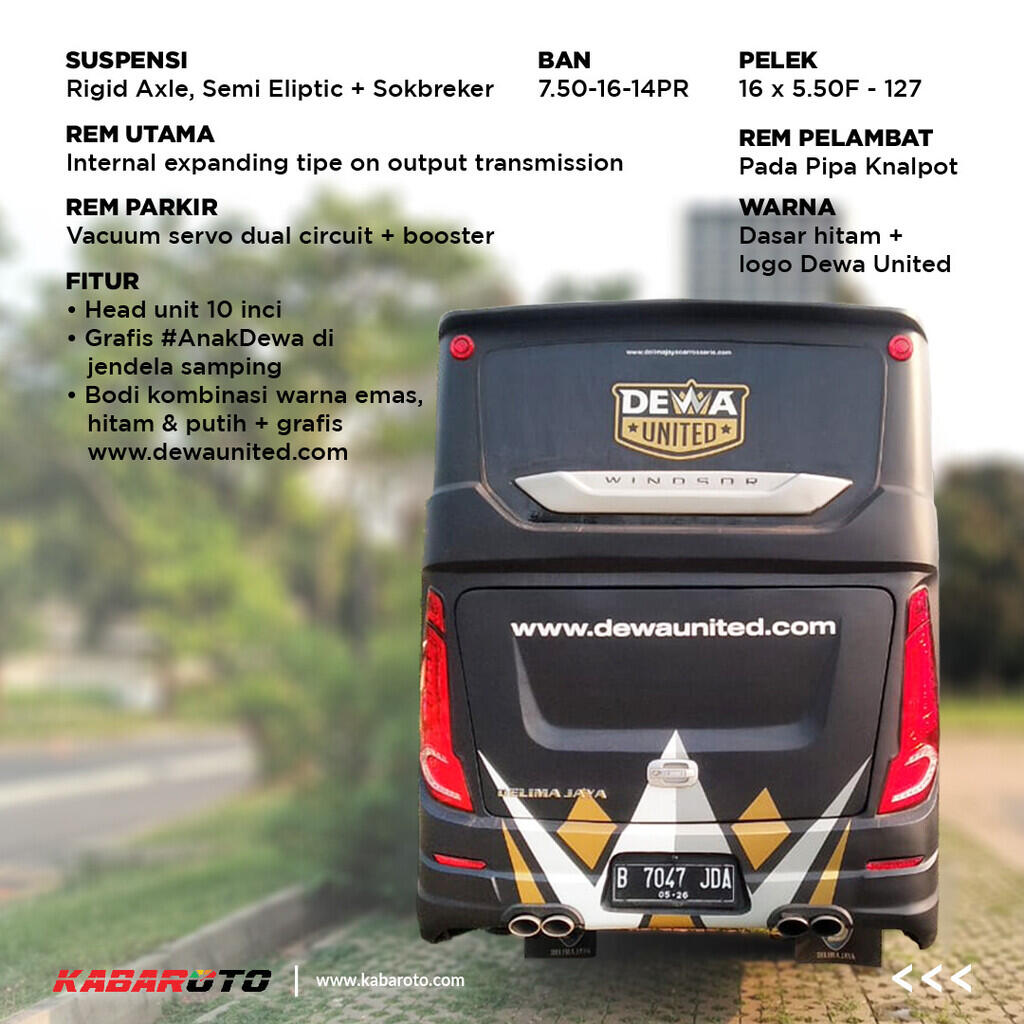 Intip Spesifikasi Bus Dewa United