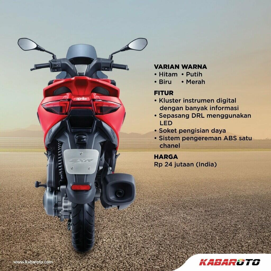 Skuter Matik Aprilia SXR 160 Meluncur, Harga Rp24 Jutaan