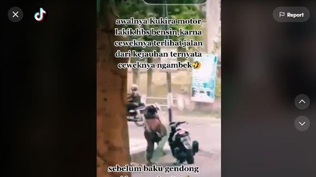 Sejoli Lakukan Aksi Nekat di Jalan Gara-Gara Ngambek