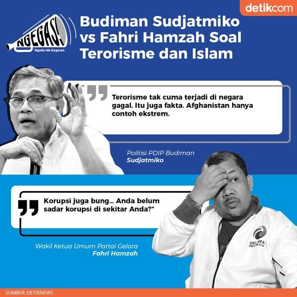 Budiman Sudjatmiko vs Fahri Hamzah Soal Terorisme dan Islam