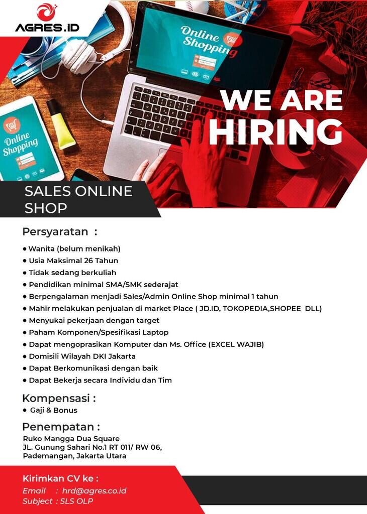 INFO LOKER AKUNTING & SALES ONLINE SHOP