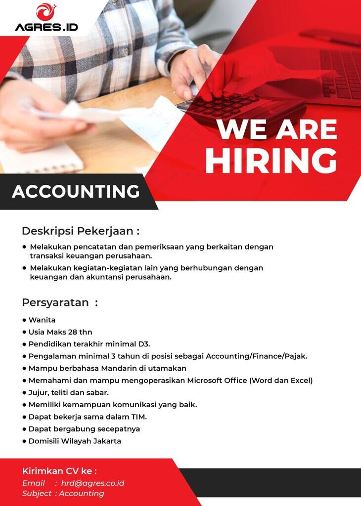 INFO LOKER AKUNTING & SALES ONLINE SHOP