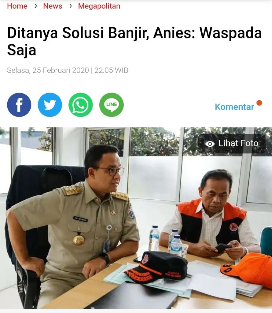 Saran Peneliti ke Anies: Jangan Kerja Penanganan Banjir Saat Musim Hujan